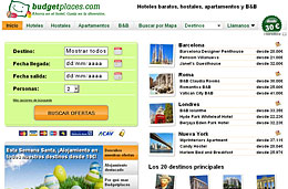 Codigo promocional para BudgetPlaces.com de un 15% de descuento adicional en todas las reservas de alojamiento en sus hoteles, hostales, apartamentos y B&B, válido hasta 5-Abril-2010