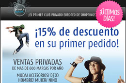 Rebajas especiales en Private Outlet durante sus 'Golden Days' con descuentos de hasta el 90% en más de 18.000 productos de moda, válido hasta 31-Mayo-2010