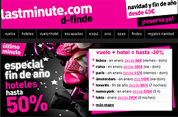 Chollos de viajes vuelo+hotel con un 30% de descuento en Last Minute para viajar en Fin de año y Enero de 2010