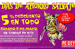 Nuevos días de la promoción ‘Ahorro Salvaje’ de PC City con un 5% de descuento en casi toda la tienda