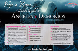 Gana un viaje a Roma con la promocionn de la película Angeles y Demonios en Last Minute
