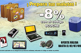 Código promocional Avenida del Comercio de un 8% en todos los artículos de su sección coche (audio, video, navegación, seguridad, ...), válido hasta 2-Julio-2009