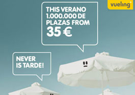 Ofertas vuelos baratos con Vueling para volar este verano con 1 millon de plazas desde 35 euros
