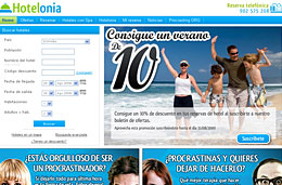 10% de descuento en las reservas en hoteles para todos aquellos que se suscriban al boletín de ofertas de Hotelonia