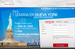 Concurso de 1 viaje a Nueva York, 4 iPad, entradas y bonos de 1000€ para el outlet Piustyle