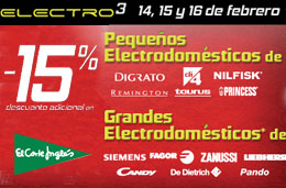 Electro 3 de El Corte Inglés con descuentos adicionales del 15% en pequeños y grandes electrodomésticos
