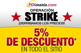 Codigo promocional Pixmania con su 'Operación Strike' y un 5% de descuento en toda la web durante 3 días