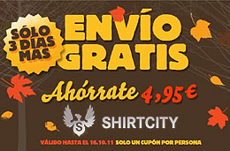 Codigo promocional en Shirtcity para tener gastos de envío gratis