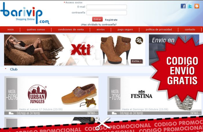 Cupon promocional de Barivip con envios gratis