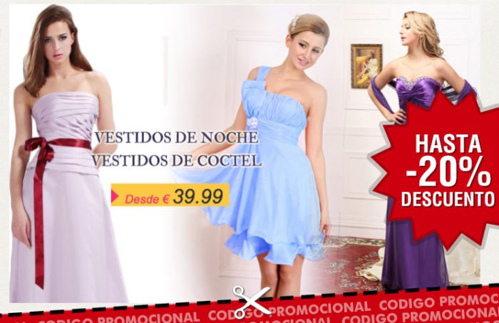 Codigos descuento en la tienda Vestidos de fiesta con ahorros en vestidos, bodas, navidad, lenceria