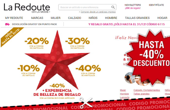 codigo-descuento-la-redoute hasta 40% y experiencia de belleza