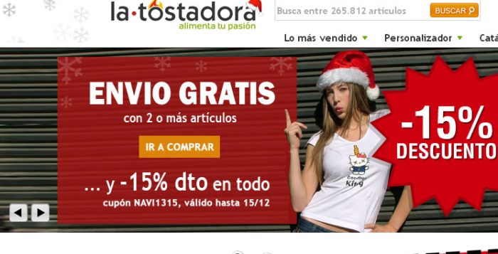Cupon promocional de la Tostadora con un descuento del 15% en camisetas, fundas y jerseys