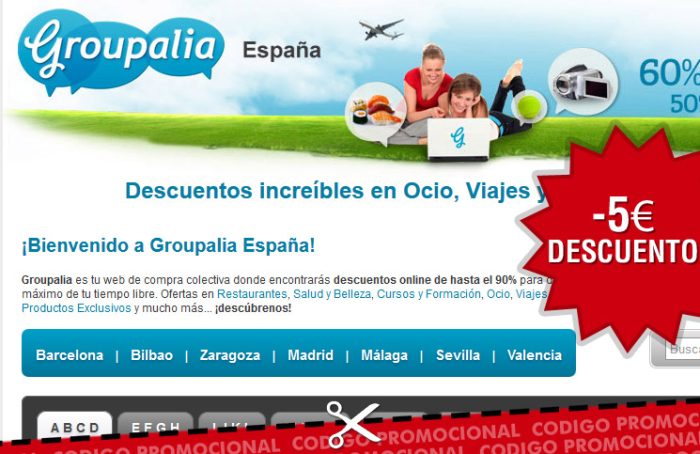 Código promocional Groupalia de 5€ de descuento