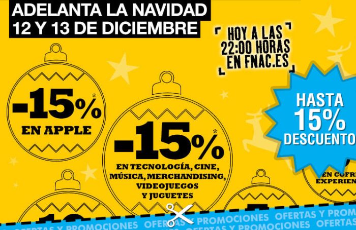 Descuentos de hasta el 15% para Navidad en toda la web de Fnac