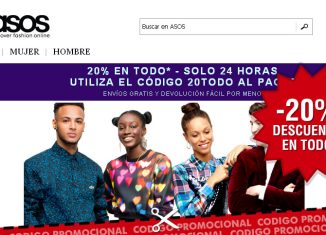 Codigo promocional de la tienda de moda Asos con un 20% en todo