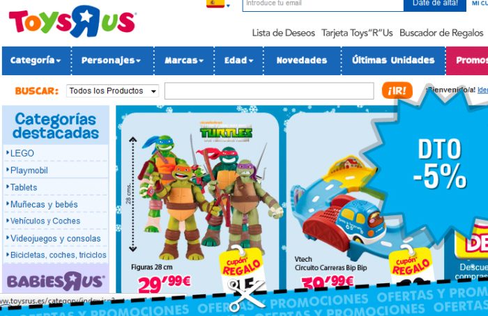 Codigo promocional de Toys R Us para tener un 5% de descuento adicional