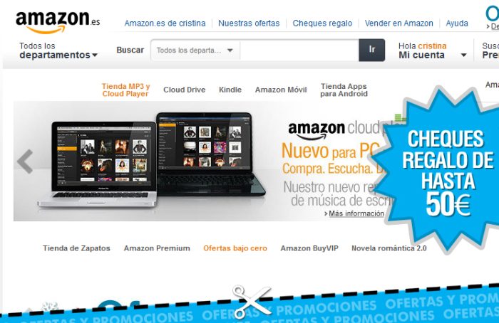 Cheques regalo de Amazon de hasta 50€