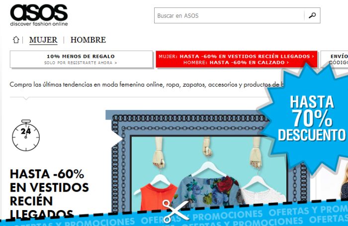 Hasta un 70% de descuento en Asos en ropa y complementos