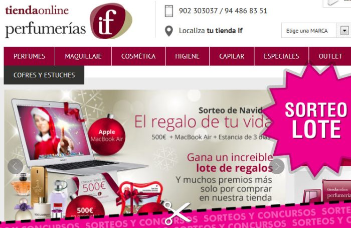 Sorteo lote de Navidad en Perfumerías If
