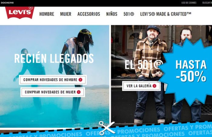 Rebajas de invierno en la tienda online de Levi´s con descuento de hasta el 50% en gran variedad de sus artículos