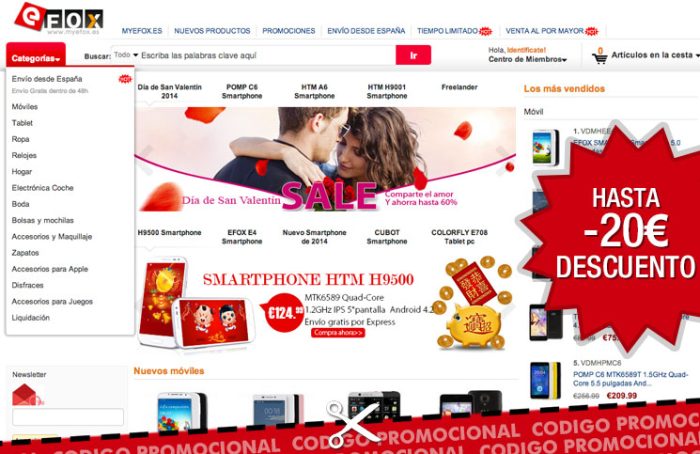 Codigos promocionales de MyEfox de hasta 20€ de descuento en toda la web