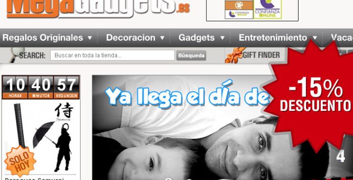 Codigo promocional de MegaGadgets con un 15% de descuento en toda la web para el Día del Padre