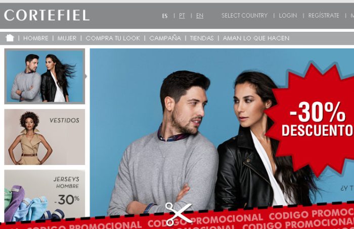 Vale promocional de Cortefiel con un descuento del 30% en moda