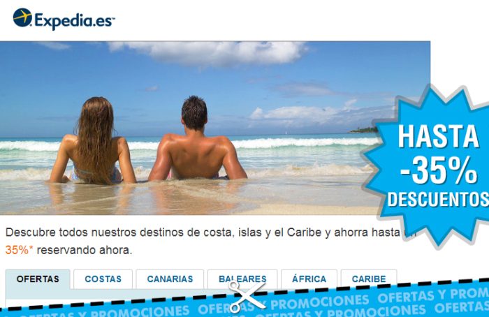 Descuentos de hasta el 35% en reservas de Expedia