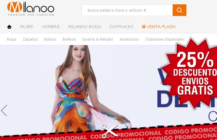 Promos de Milanoo con un codigo promocional con hasta -25% y envios gratis