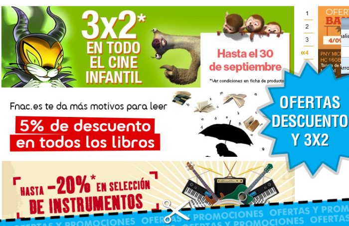 Ofertas y descuentos 3x2 en Fnac